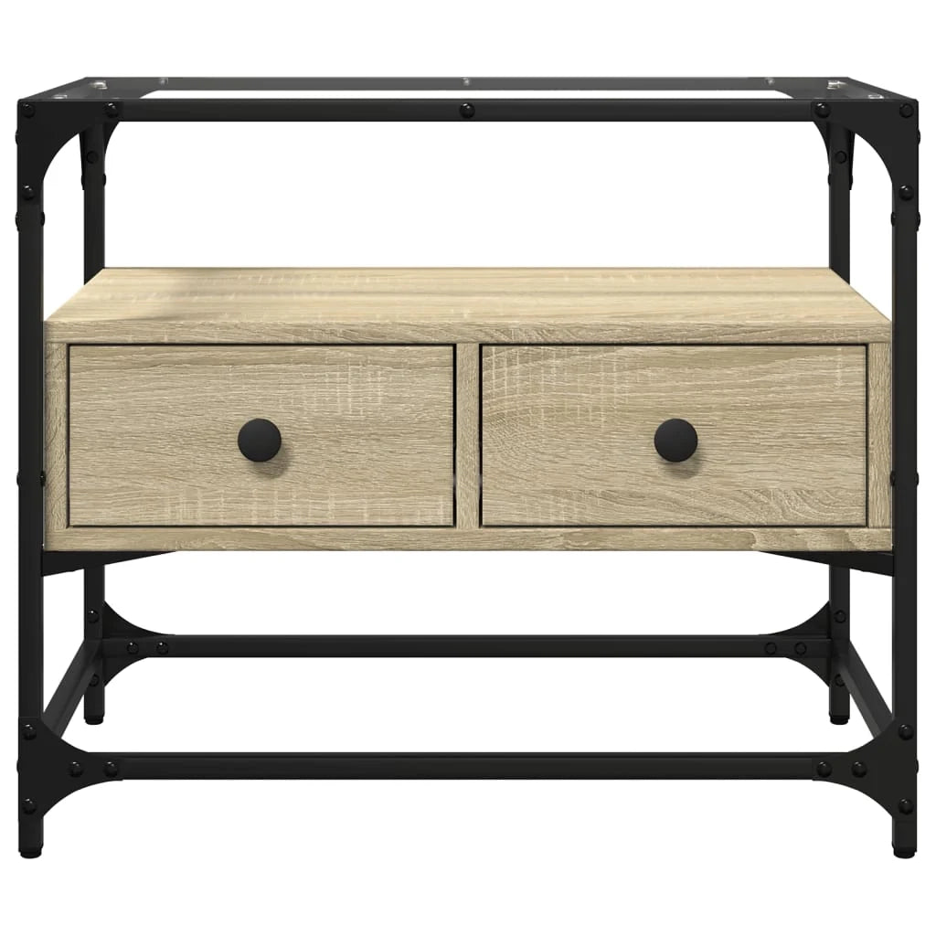 Mobile TV multimediale mensola per TV credenza mobile TV sala da pranzo soggiorno camera da letto con piano in vetro rovere Sonoma legno marrone ingegnerizzato 02_0026422