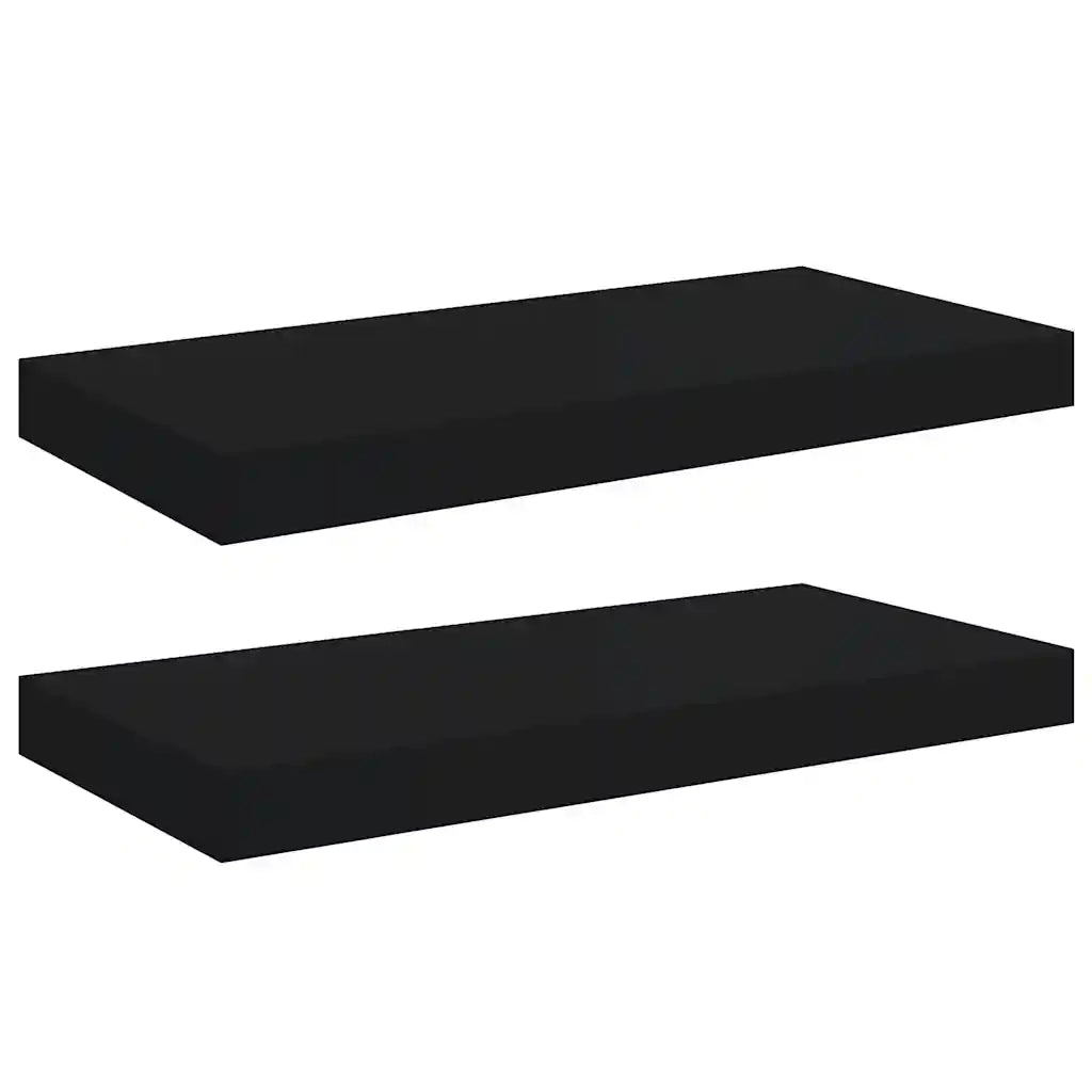Scaffali a Parete 2 pz Neri 50x23x3,8 cm in MDF 323830