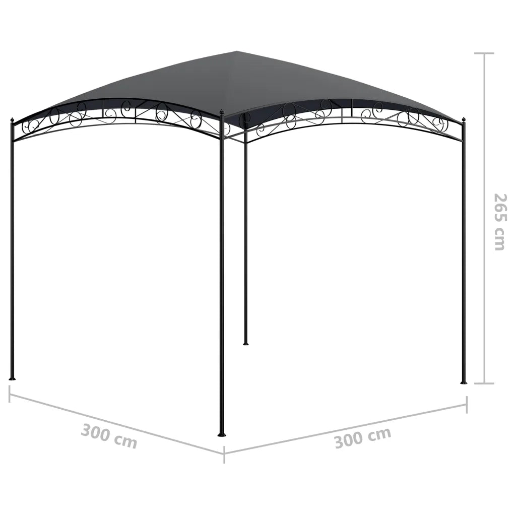 Gazebo 3x3x2,65 m Antracite 180 g/mÂ²