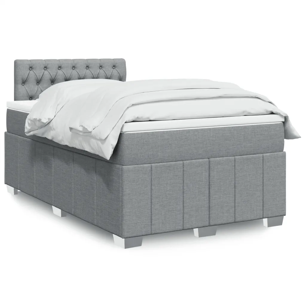 vidaXL Giroletto a Molle con Materasso Grigio Chiaro 120x190cm Tessuto
