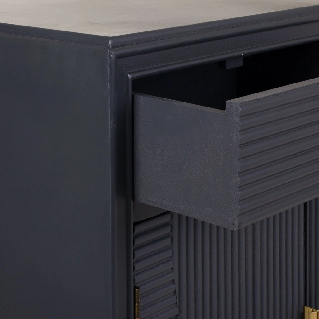 Credenza in legno grigio scuro 121,5x34x81,5h