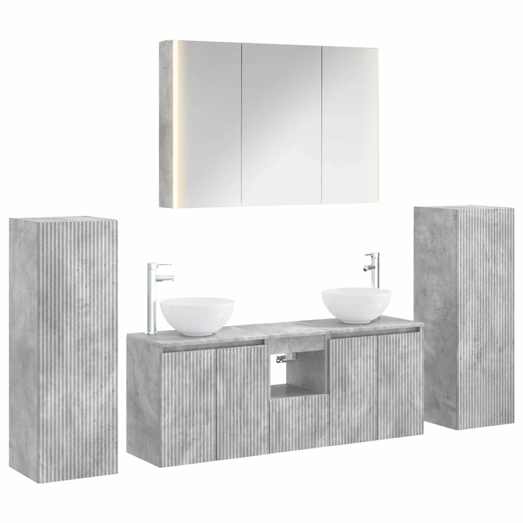 Set di mobili per il bagno 6 pcs Grigio Cemento 3407154