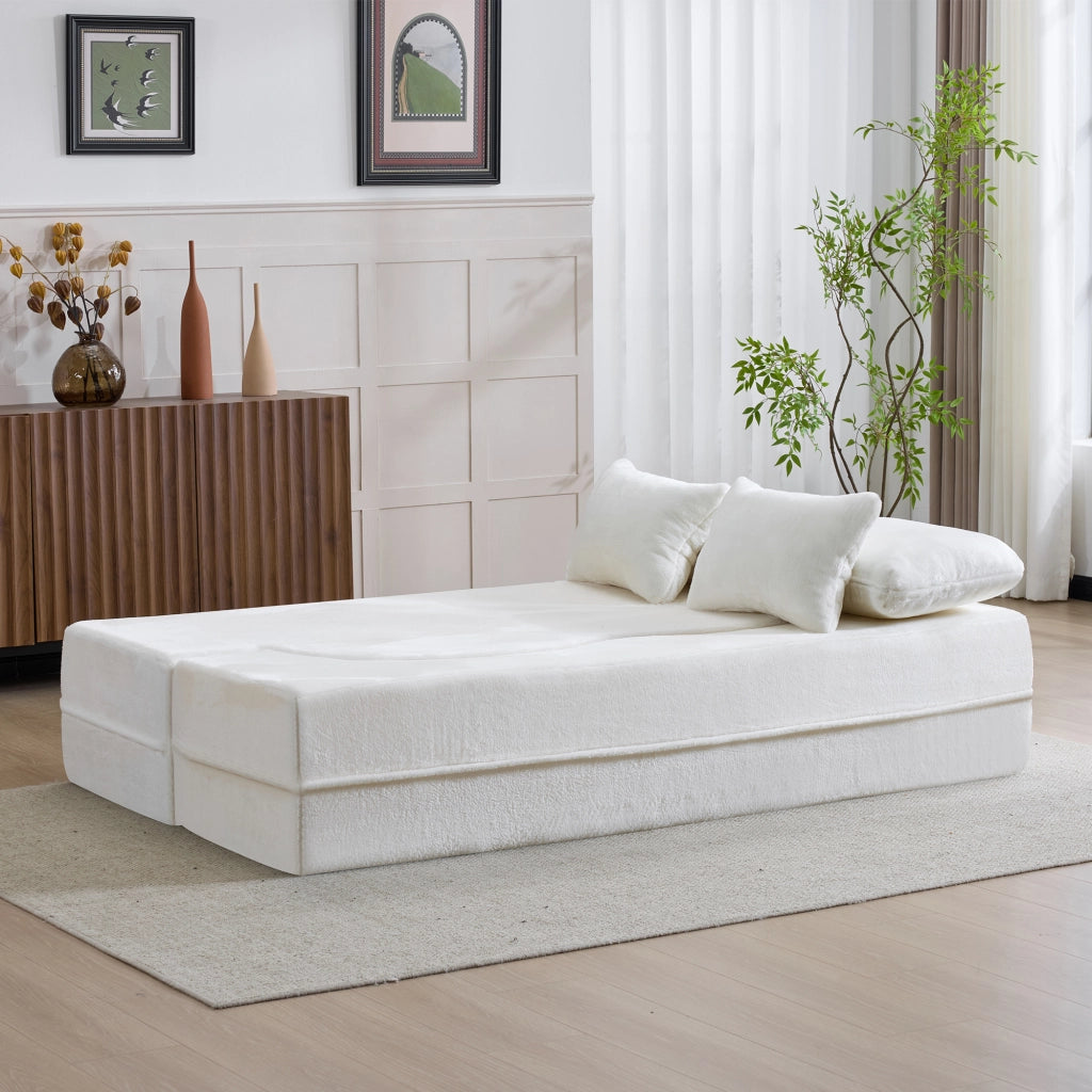 DIVANO MODULARE BIANCO 36 x 36 x 143 cm in schiuma e molle