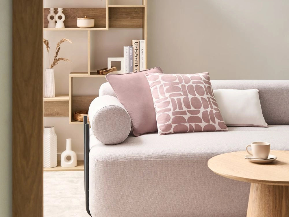 Set di 3 cuscini decorativi in tessuto di cotone rosa 45/30 x 45/50 cm Cuscino decorativo