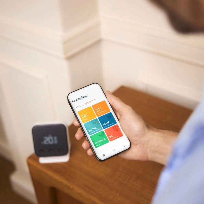 Tado Sensore di temperatura Wireless X. misuratore di temperatura per controllo multistanza. Wi-fi. Matter. Google assistant. Alexa