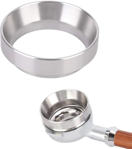 Caffè espresso 51 mm con dispenser per medicinali, ciotola con magnet per contenitore del caffè, distributore di pietra per caffè compatibile con filtro portatile, 3 pezzi, argento