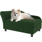 Divano per cani e gatti con contenitore ¨C zephmum ¨C verde 76x45x43 cm