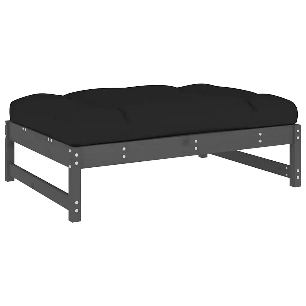 Sedia da giardino-Poggiapiedi da Giardino 120x80 cm Legno Massello di Pino Grigio 877034