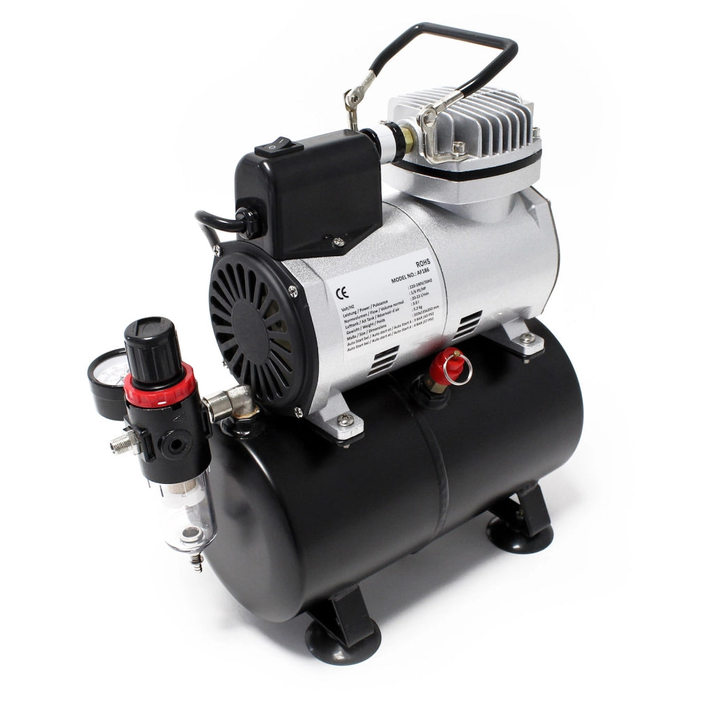 Compressore per aerografo AF186 con serbatoio riduttore di pressione 4 bar Start-stop automatico