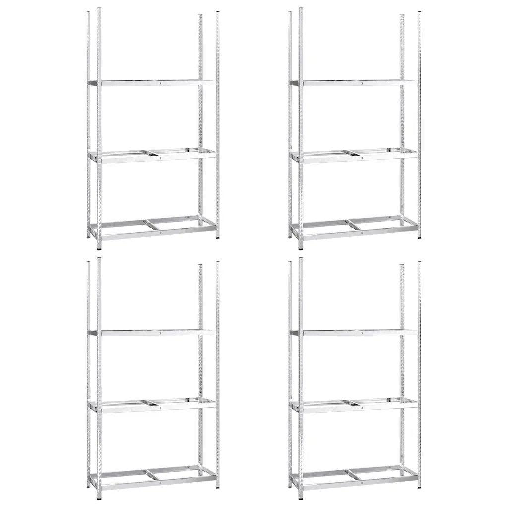 Portapneumatici a 3 Strati 4 pz Argento 110x40x200cm in Acciaio CFW6768177