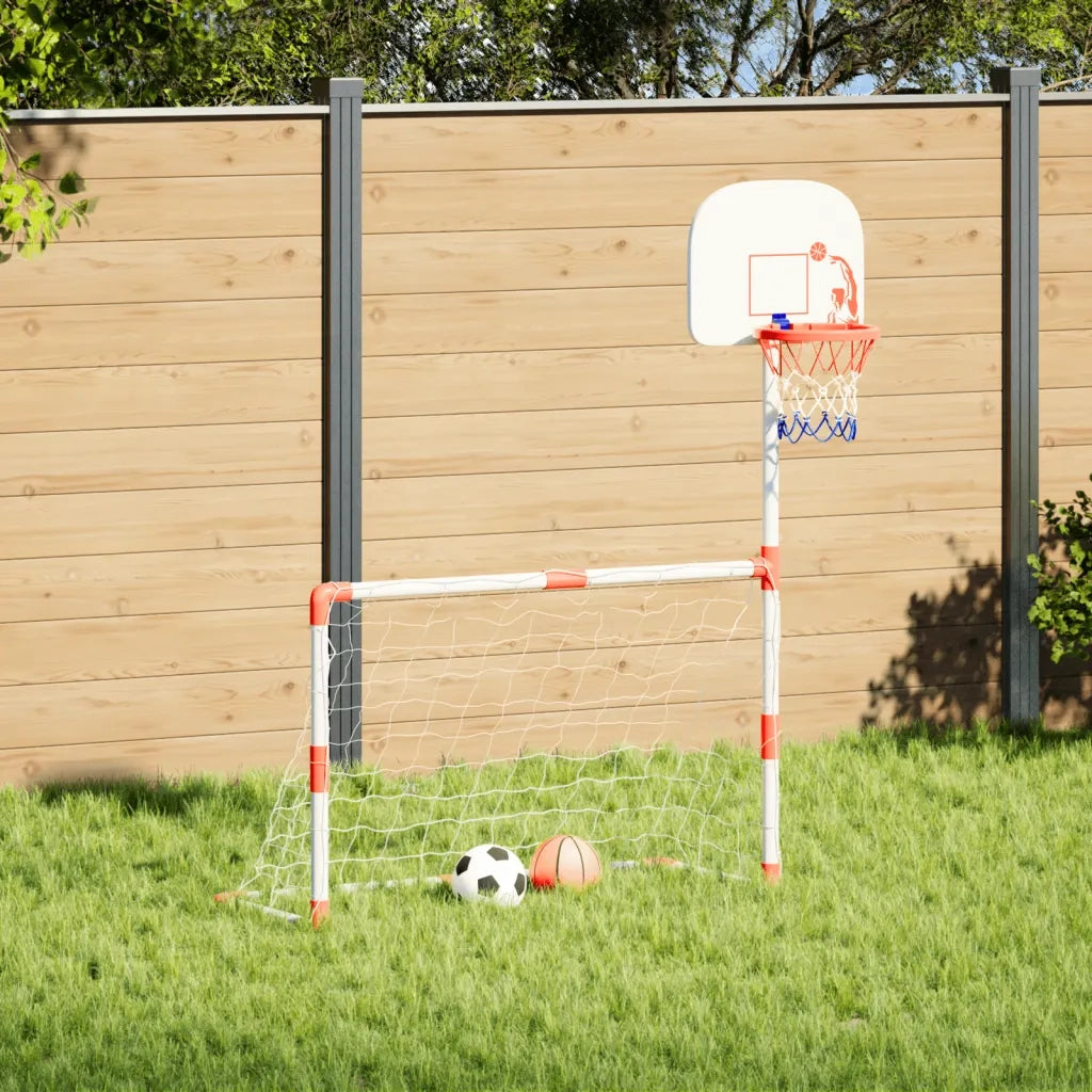 vidaXL Set da Calcio e Basket per Bambini con Palloni 98x50x70 cm