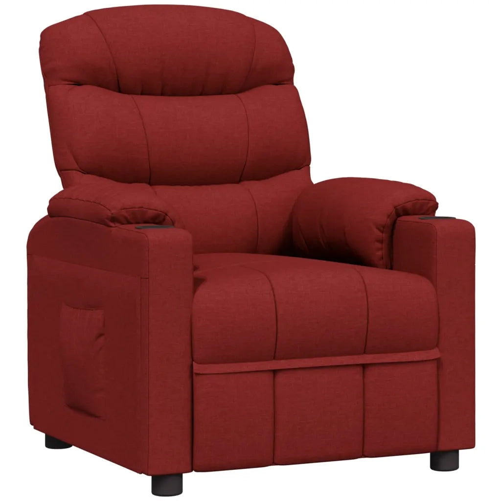 Poltrona Reclinabile in Tessuto Rosso Vino 348073