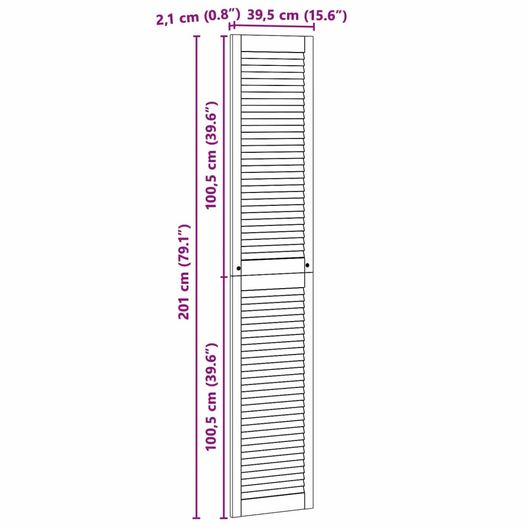 Porta per Armadio con porta 4 pcs Naturale 201 x 2,1 x 39,5 cm 3394503