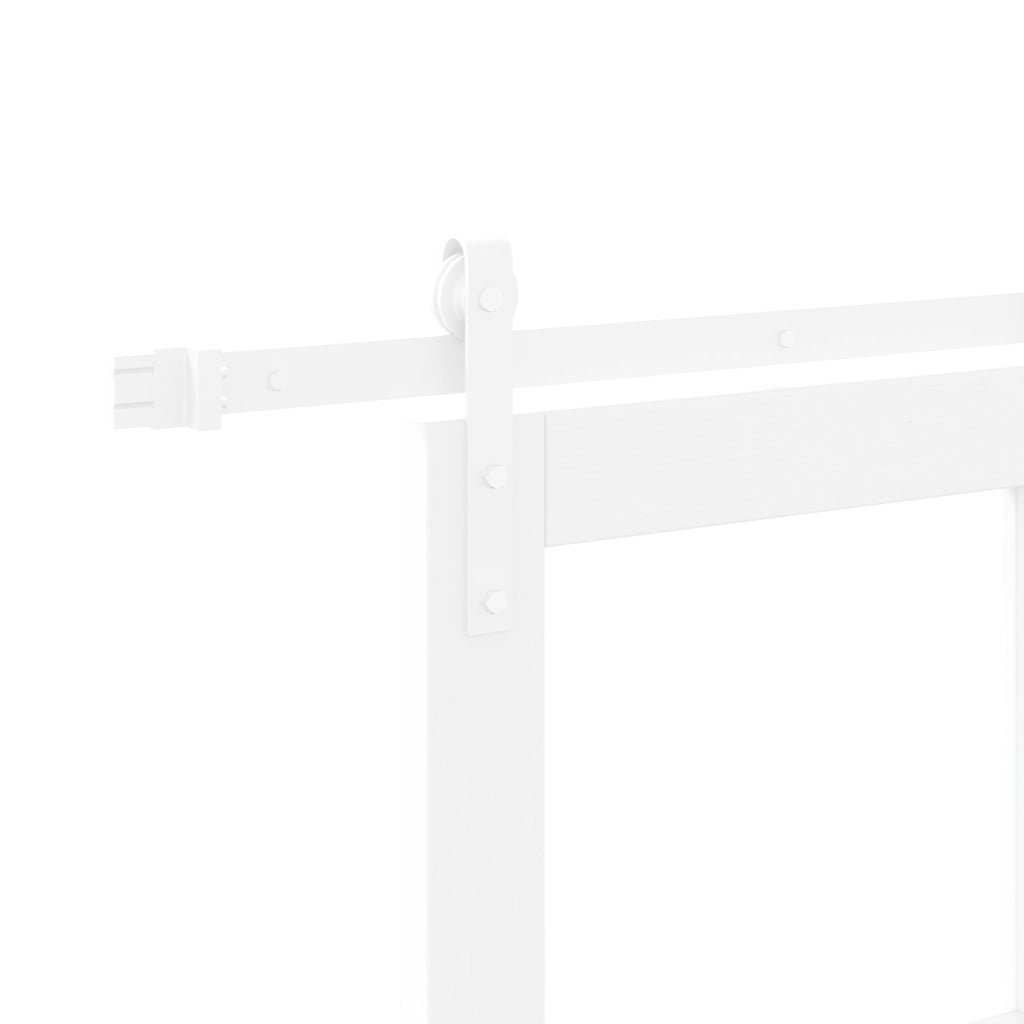 porta scorrevole  con set hardware 'ORKDAL'legno solido bianco e vetro