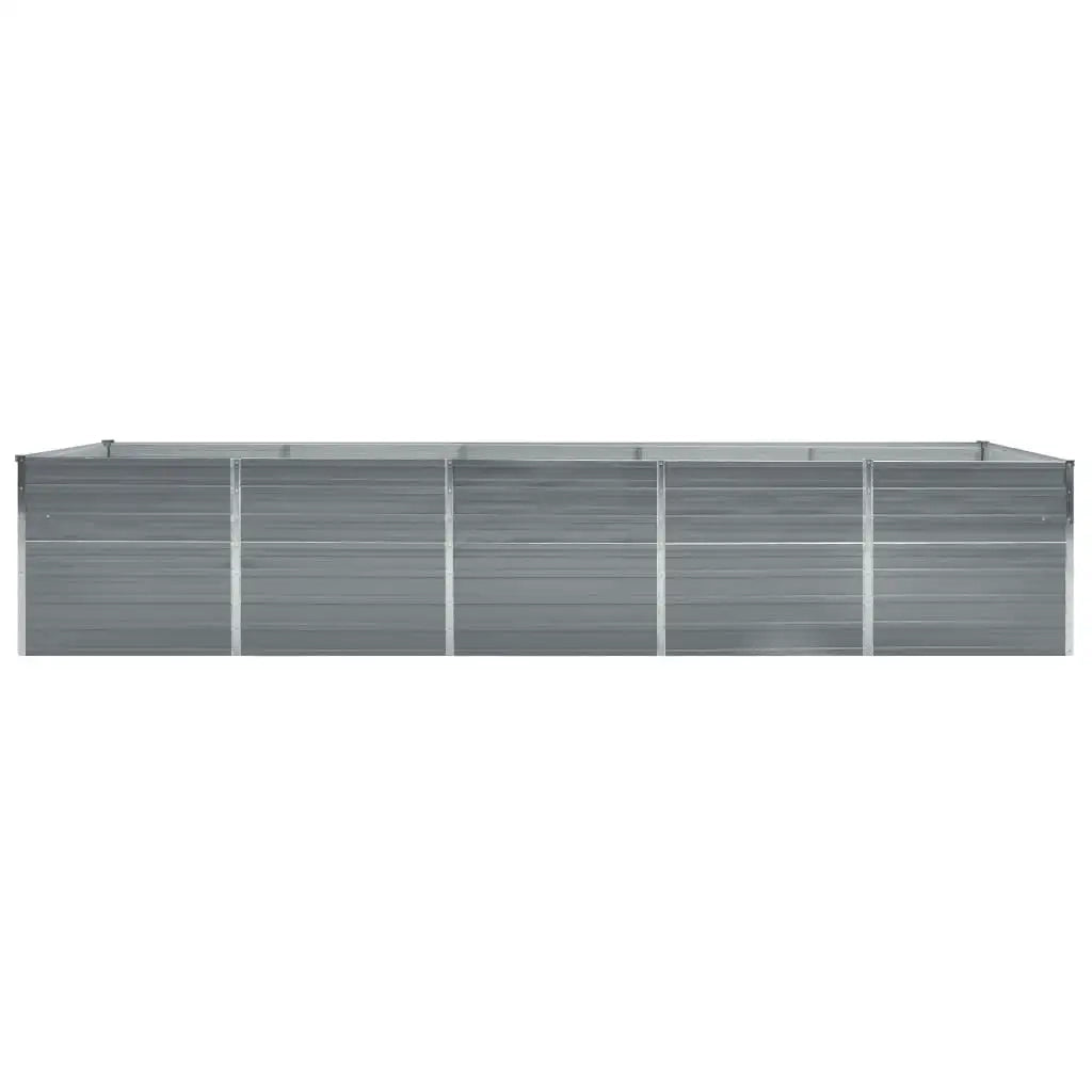 Fioriere | Cassetta per fiori | Letto Rialzato in Acciaio Zincato 400x80x45 cm Grigio