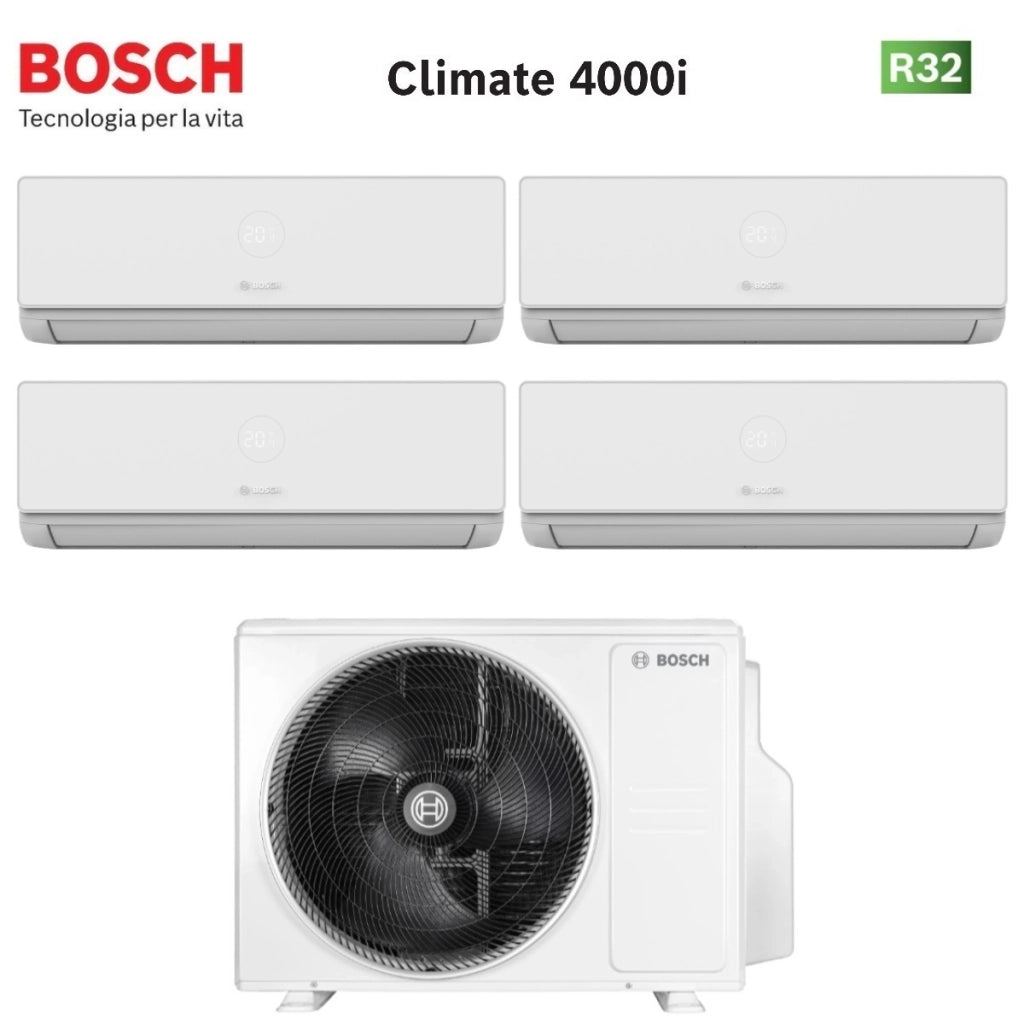 Condizionatore Quadri Split Bosch CLIMATE 4000i 9+12+12+12 con 5000M 105/4 E R-32 Wi-Fi Optional