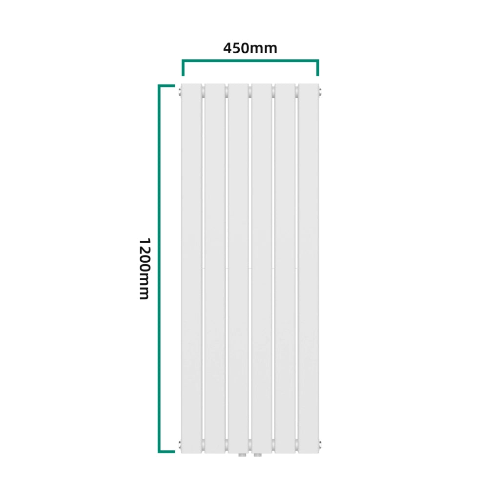 Termosifone Nore ad Acqua Calda Pannello Doppio con Elementi Piatti 120 x 45 cm Bianco [neu.haus]