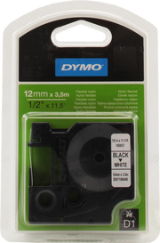 DYMO D1 Etichette Flessibile in Nylon / Rotolo da 12 mm x 3.5 m / stampa nera su bianco / etichette autoadesive per etichettatrice LabelManager