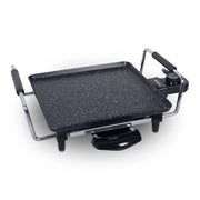 Piastra grill elettrica 1200W da tavolo 27x27 cm con rivestimento ceramico marmo e controllo temperatura - Sogo