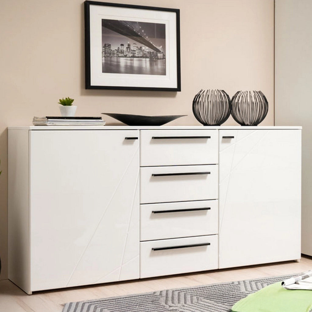 Madia Maropati, Credenza 2 Ripiani, 163x40x80.5h cm Bianco