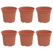 Fioriere | Cassetta per fiori | Vaso Rotondo per Fiori 6 pz Rosso Mattone ? 12,5 x 10 cm