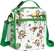 Tas di Picnic Isolata per Bambini, Piccola Tasca per Ragazzi e Ragazze con Contenitore per Fiaschi, Tas di Picnic Idrorepellente per Picnic e Scuola