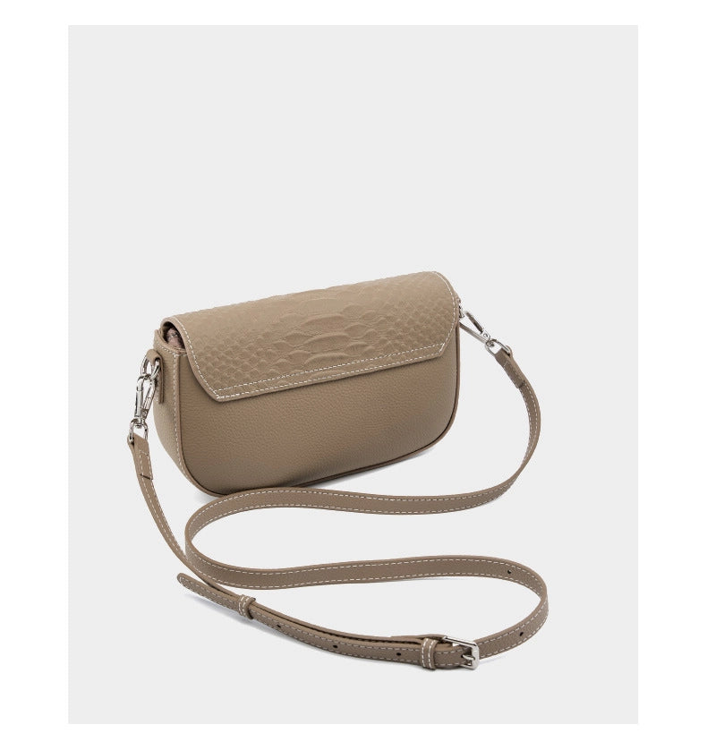 Borsa a tracolla da donna in vera pelle, grande capacit¨¤, piccola borsa quadrata, grigia