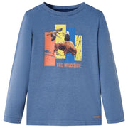 Maglietta Bambino a Maniche Lunghe Blu MÃ©lange 116cod mxl 117278