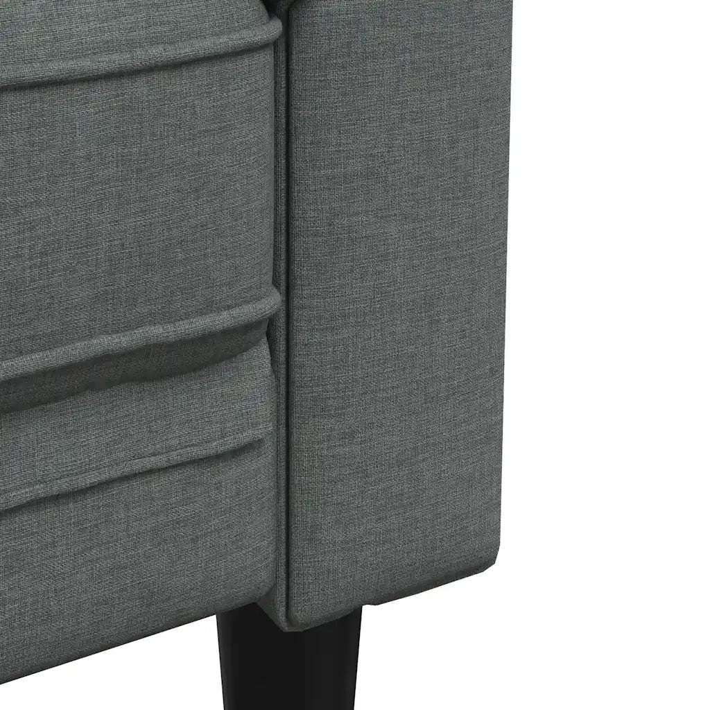 Divano Chesterfield a 2 Posti Grigio Scuro in Tessuto 372548