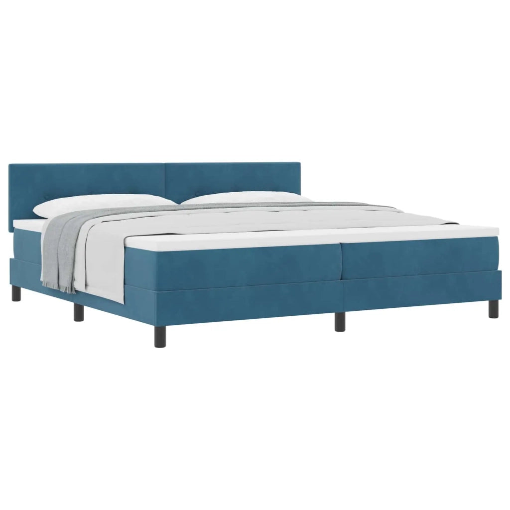 Letto a molle con materasso Blu Scuro 200 x 200 cm Velluto 3339198
