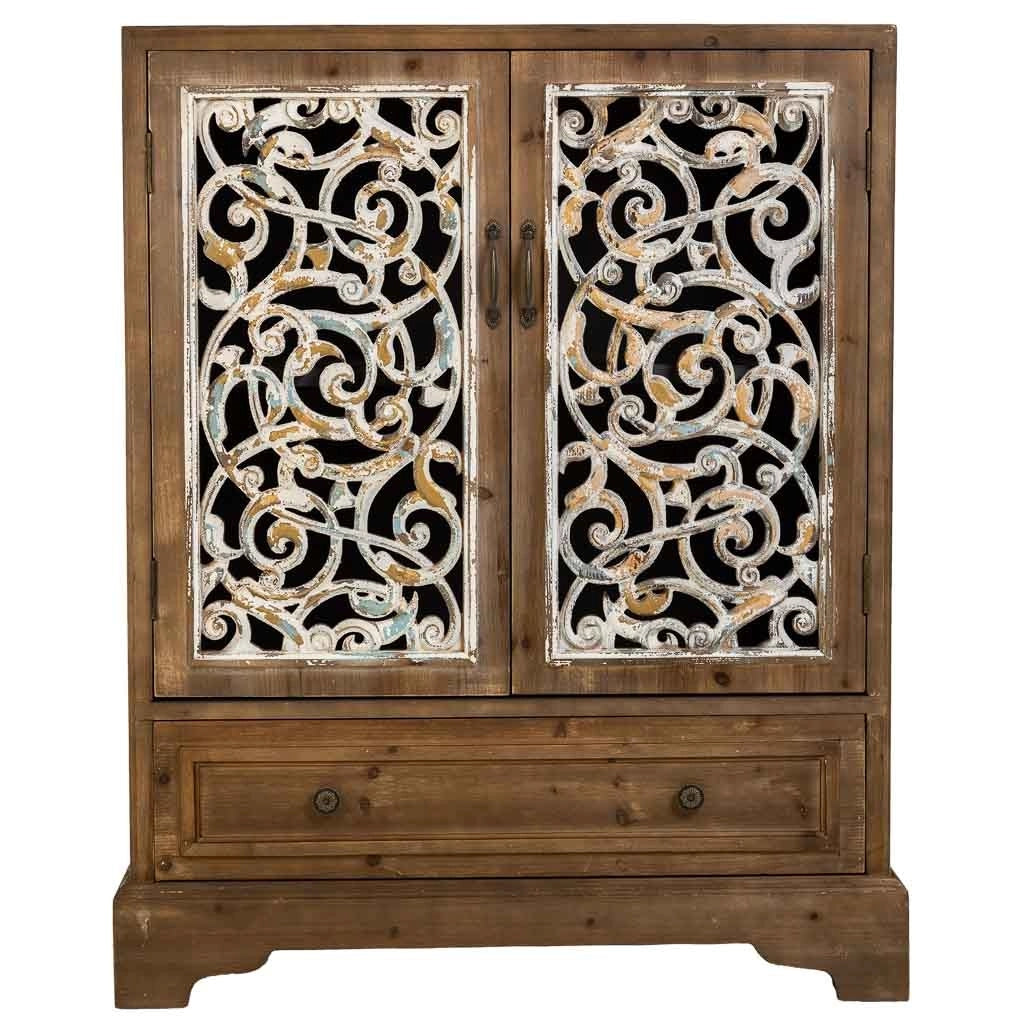 Armadio in legno e metallo marrone 83x38x102h