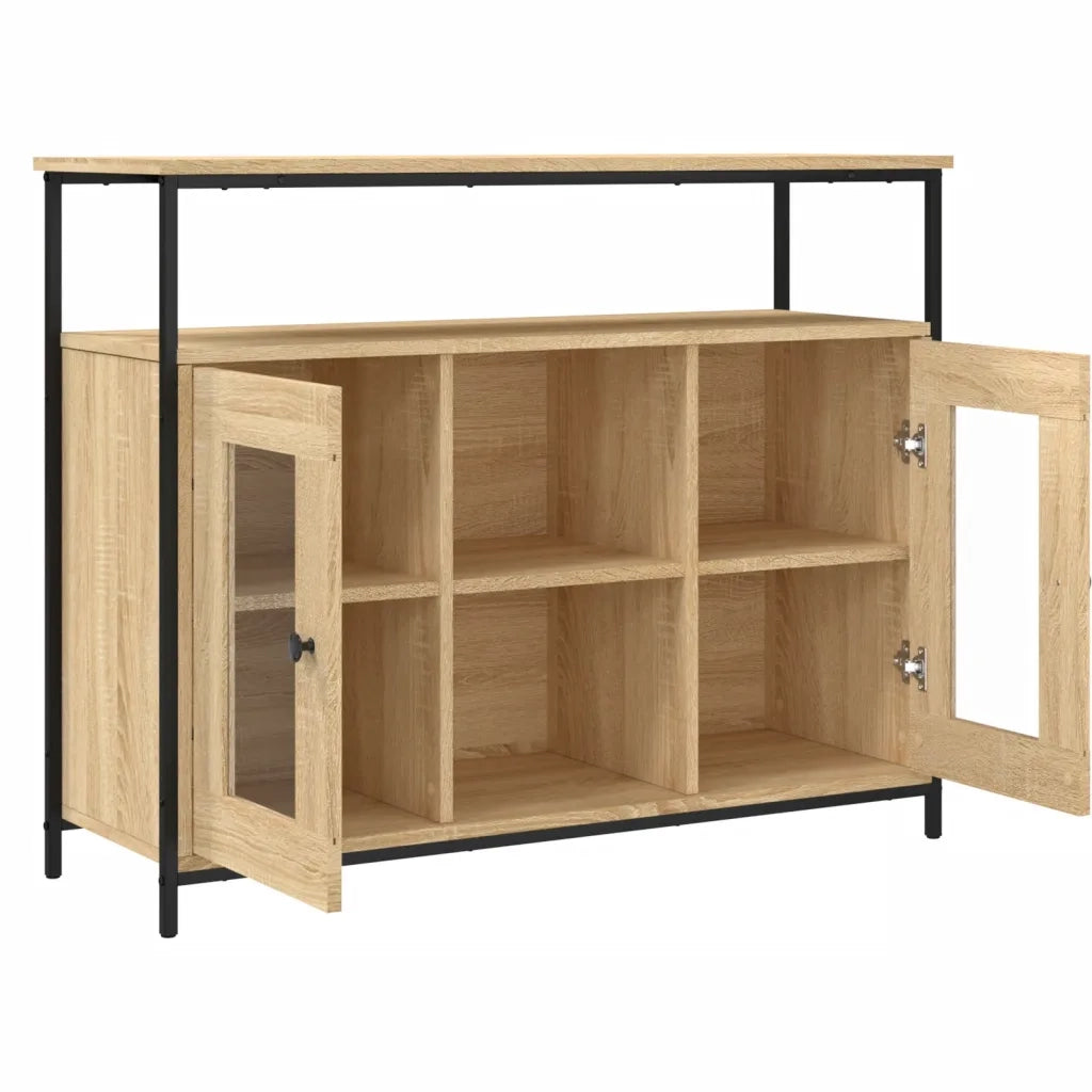 Credenza-Buffet-Armadio da cucina Rovere Sonoma 100x35x80 cm in Legno Multistrato 147406