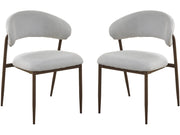 Set di 2 sedie da pranzo in tessuto e metallo "Edena" - Grigio chiaro