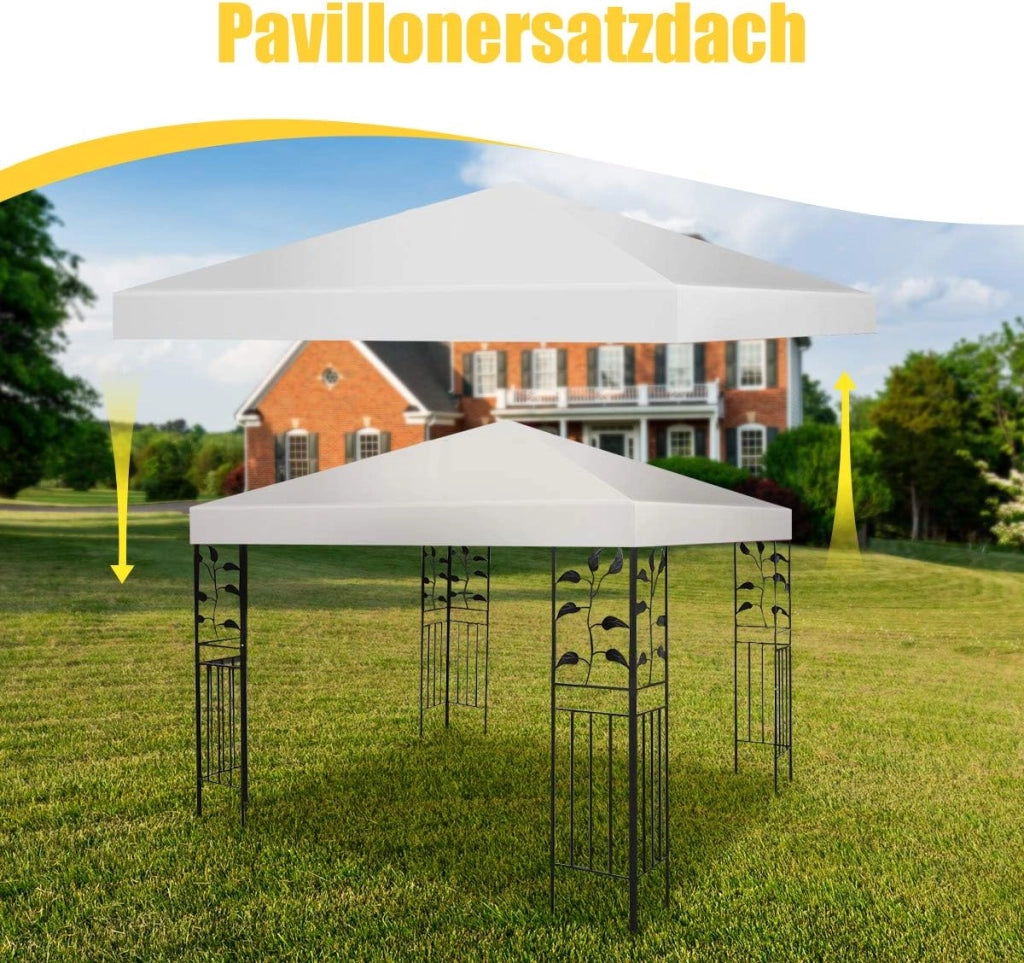 Copertura per Gazebo Tetto Ricambio per Gazebo Tetto del Padiglione 3x3 m (Beige)