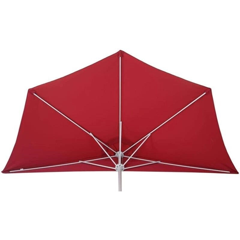 OMBRELLONE MEZZALUNA DA MURO IN ALLUMINIO COLORE BORDEAUX 300 X 150 X H 250 CM