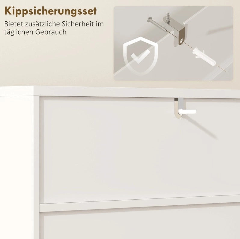 Mobile bagno in MDF bianco con ante soft-close e 2 ripiani aperti, gambe coniche dorate