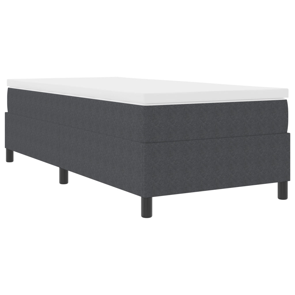 Letto con Rete a Molle con Materasso Grigio Scuro 90x200 cm Tessuto di Corduroy