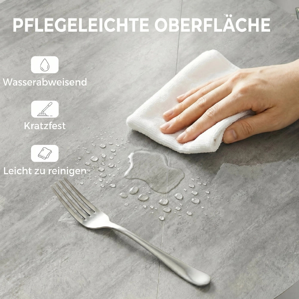 Tavolo da pranzo rotondo pieghevole per 2-6 persone ¨C zephmum ¨C cemento grigio