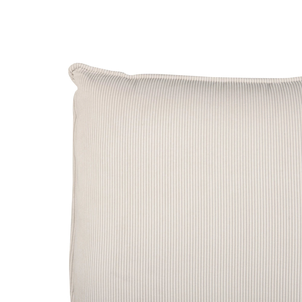Letto matrimoniale imbottito in velluto a coste beige 160 x 200 cm con rete a doghe e spessa testata imbottita
