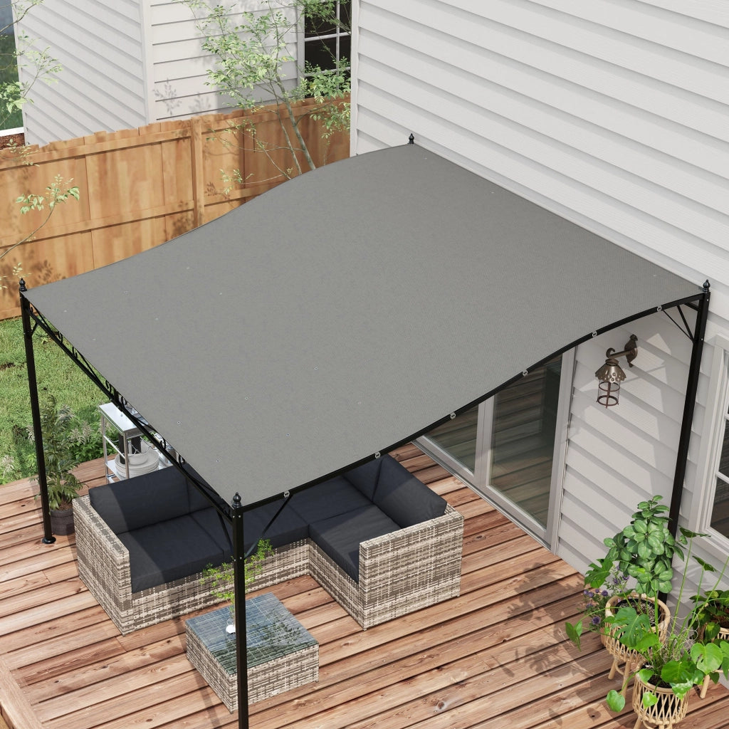 Telo di Ricambio per Pergola da Giardino 297x297 cm con 16 Fori di Drenaggio Grigio
