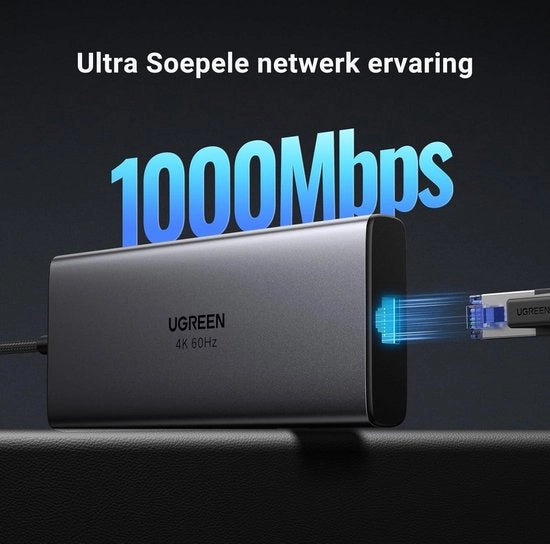Stazione di Docking 10 Gbps USB C/A - HDMI 4K 60Hz - PD 100W - Ethernet - lettore di schede SD/TF - hub USB C - compatibile con iPhone 15/15 Pro - MacBook - iPad - Surface Pro/Go - Steam Deck