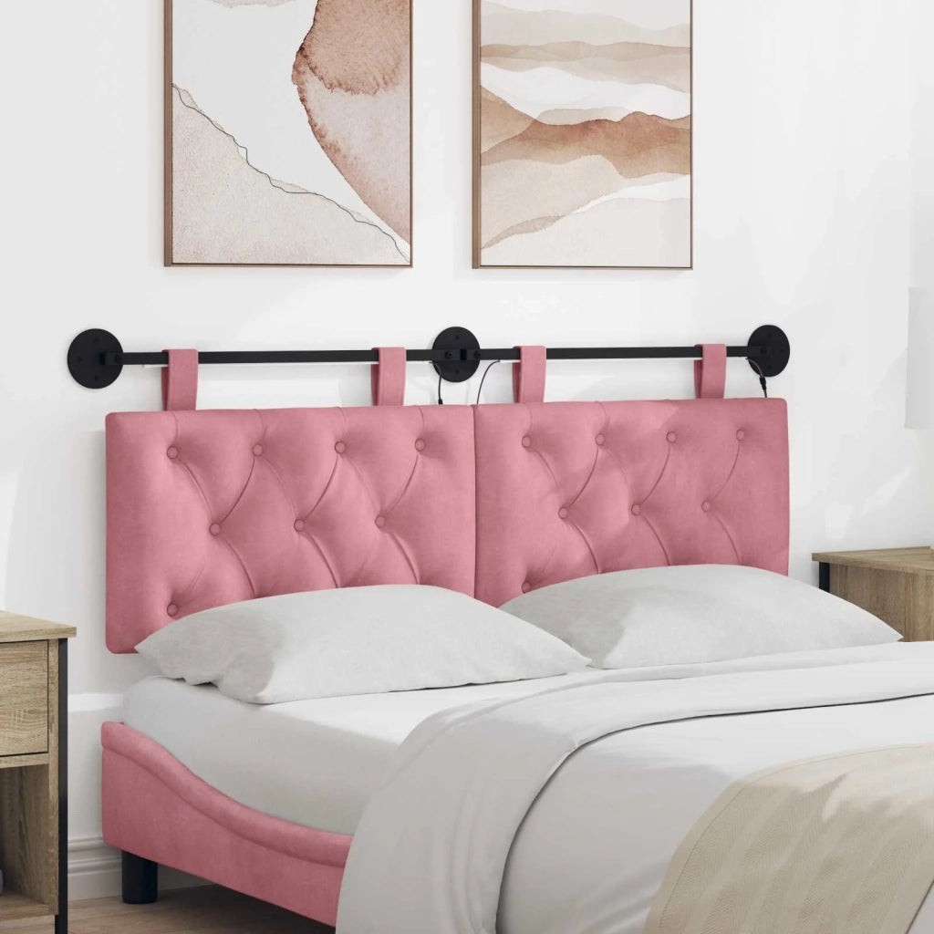 Testiera sospesa Con luce LED Rosa Velluto
