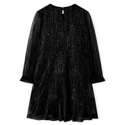 Abito per Bambine a Maniche Lunghe Nero 128 CFW1719526