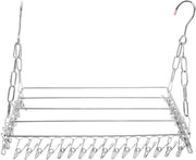 Asciugacapelli Portatile - Acciaio Inossidabile - Pieghevole - 36 Viti - Chiusura Ermatica - Per Asciugamani/Lingerie - 40cm Lunghezza - Appoggio Abbigliamento