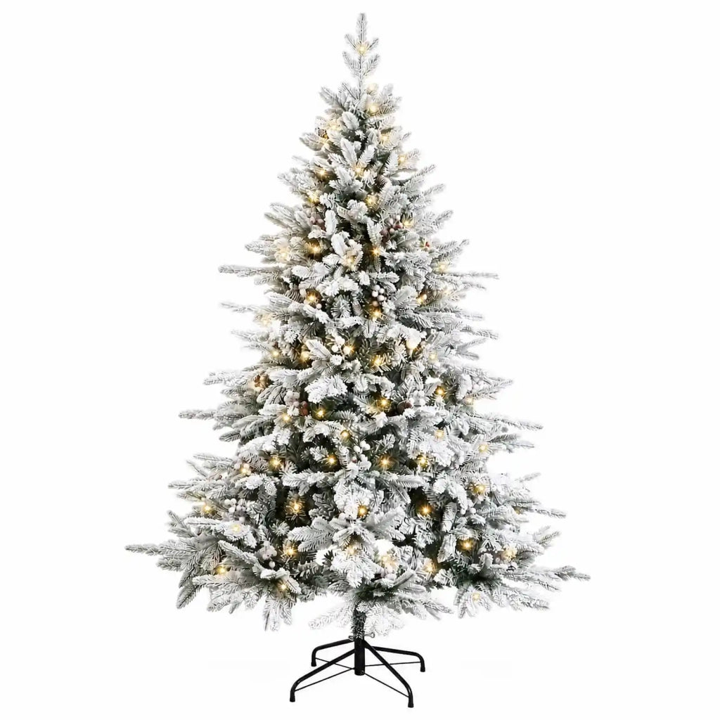Albero di Natale Artificiale con Rami Pieghevoli 150 cm 150 LED 3465488