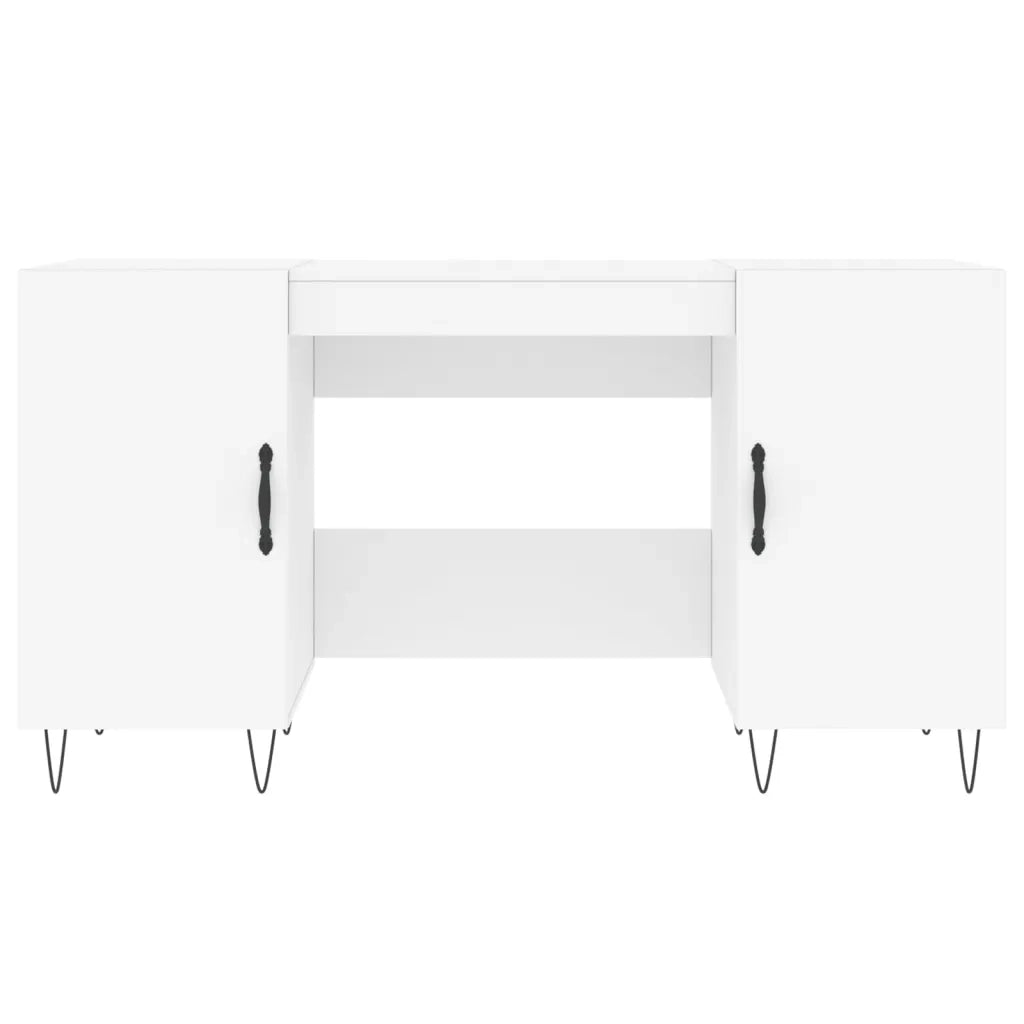 Scrivania Bianca 140x50x75 cm in Legno Multistrato 829540