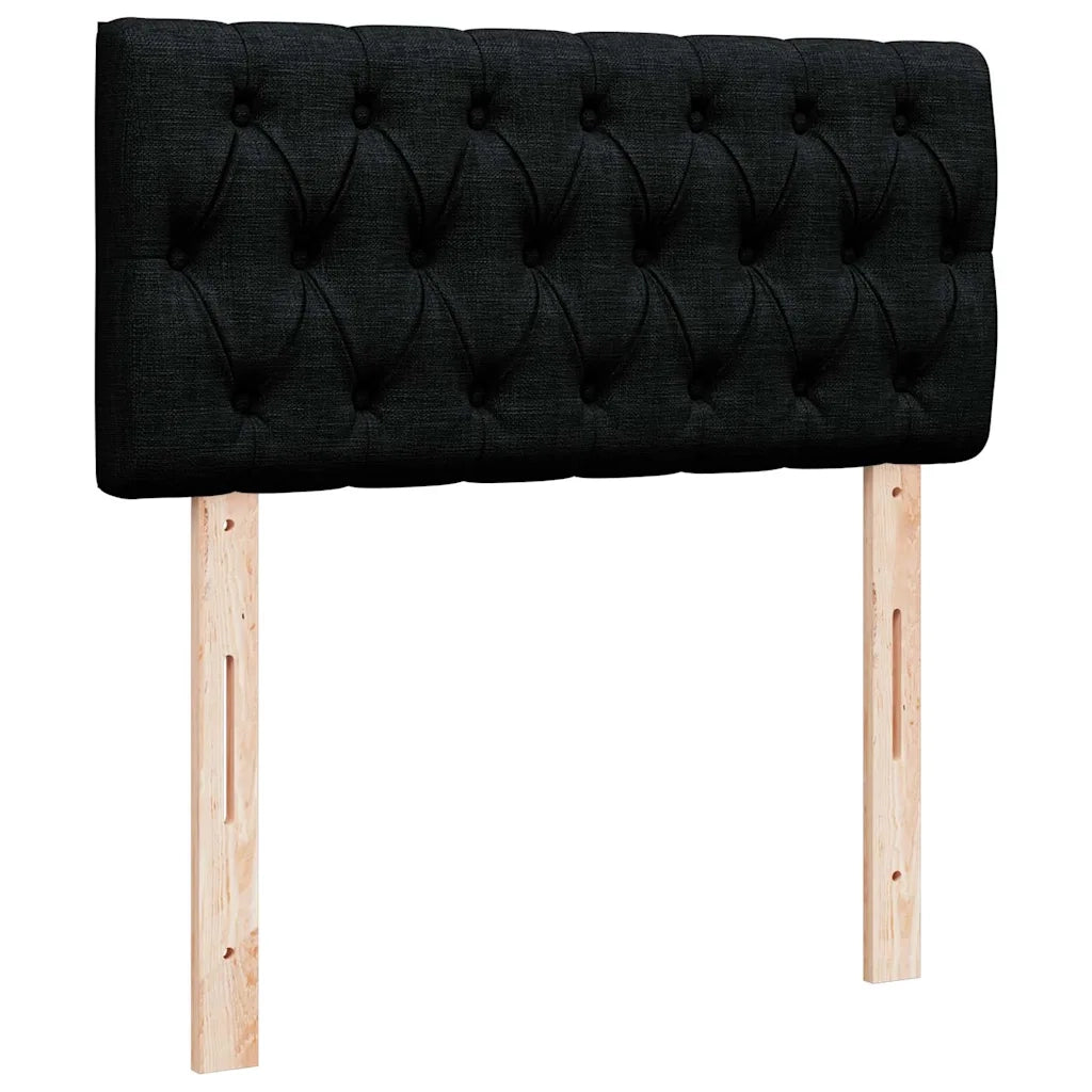 Struttura Letto Pouf con Materasso Nero 90x190 cm in Tessuto 3312355
