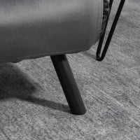 Divano Letto 3 in 1 in Tessuto Effetto Velluto con Schienale Regolabile e 2 Cuscini, 102x73x81 cm, Grigio Scuro