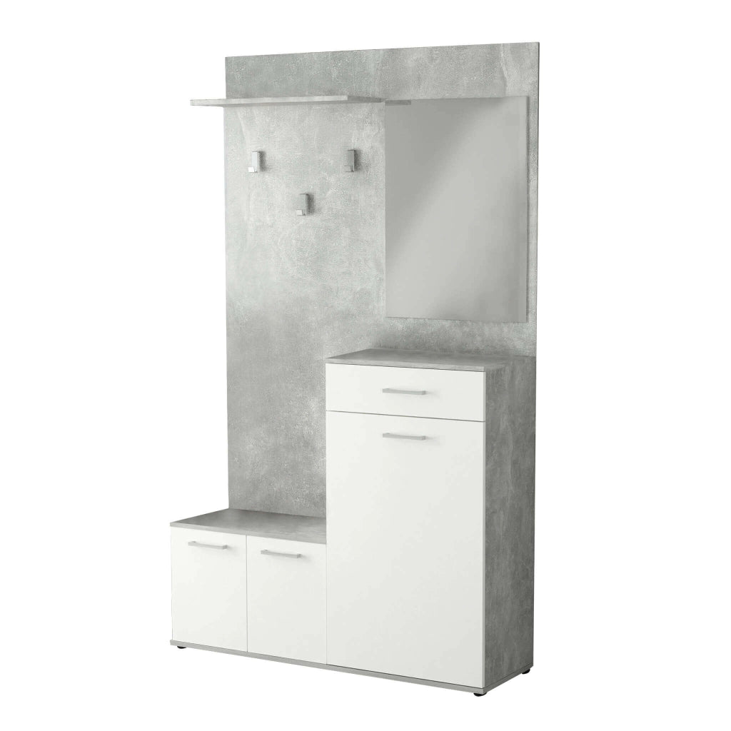 Mobile Ingresso con attaccapanni in Legno Composito cm 115x35x197 - NATHANIEL