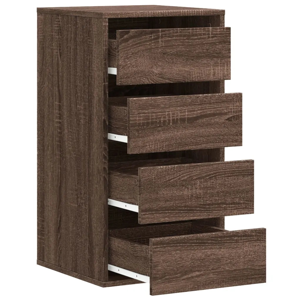 vidaXL Cassettiera Angolo Rovere Marrone 40x41x76cm Legno Multistrato